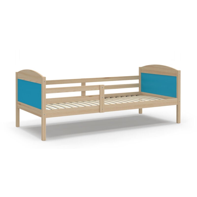 Kids Literie - Lit Enfant Mati 90x190 Pin - bleu Livré avec sommiers