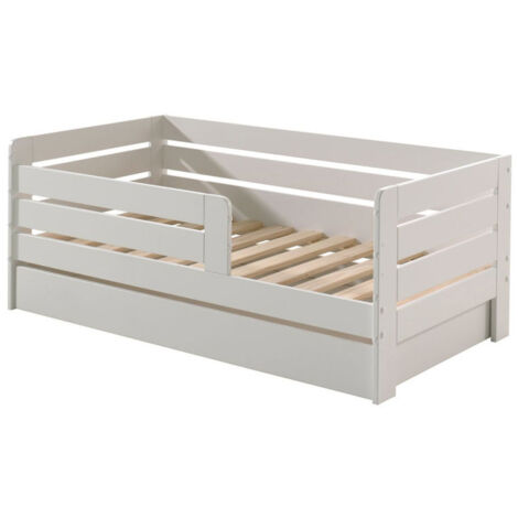 Lit Enfant, Sommier & Tiroir "Toddler II" 70x140cm Blanc