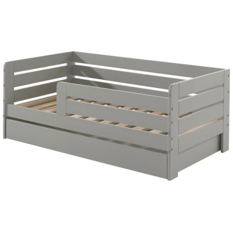 Lit Enfant, Sommier & Tiroir "Toddler II" 70x140cm Gris