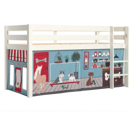 Lit Enfant Surélevé "Pino Pet Shop" Blanc