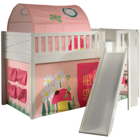 Lit Enfant Toboggan, Tente & Tunnel "Scott Spring" 90x200cm Blanc
