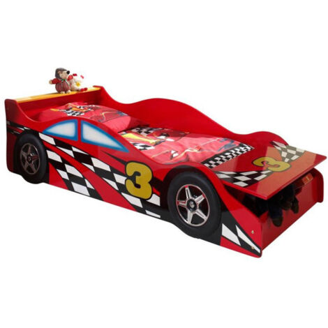 Lit Enfant Voiture "Race" 70x140cm Rouge