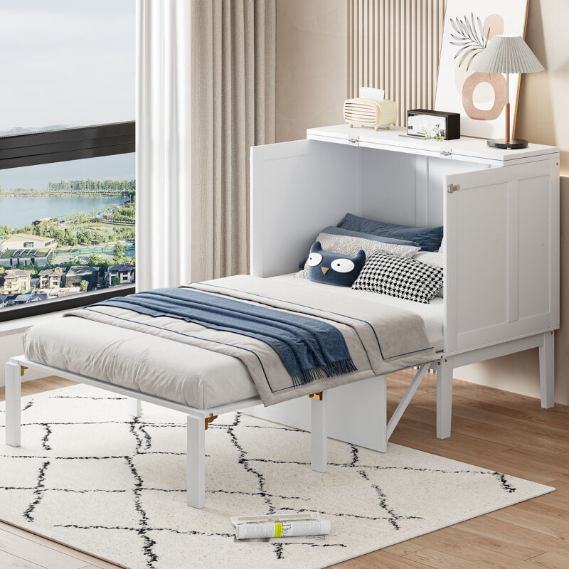 Hauss Spole - Lit enfant, sommier à lattes, lit pliant, lit adulte, lit ado, lit simple 90x200 cm, blanc