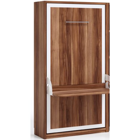 Lit escamotable 90x190 cm avec bureau synchronisé Studante P 34.5 cm