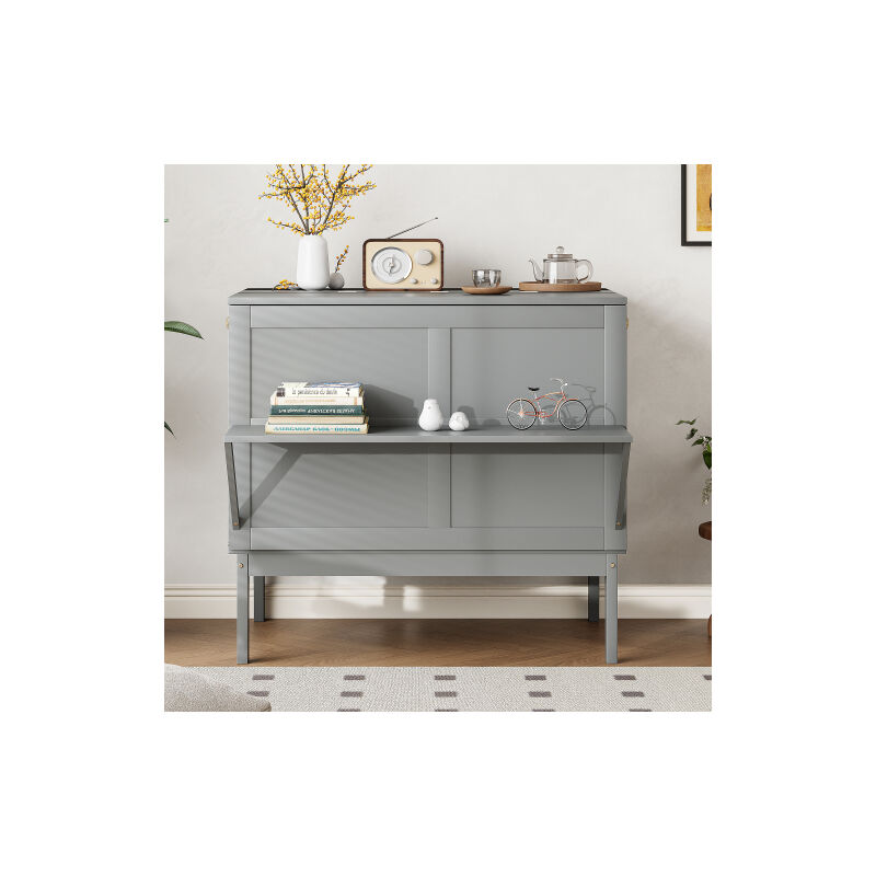 Ineasicer - Lit escamotable 90x200 cm, lit mural avec sommier à lattes, lit pliant mural, lit escamotable vertical avec sommier à lattes, lit pour