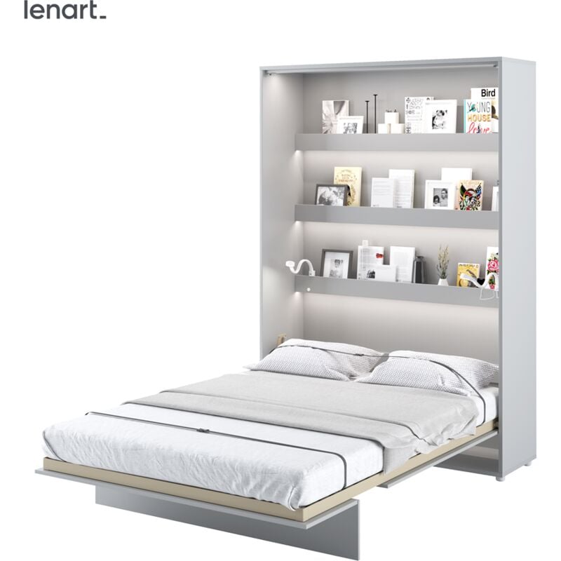 Bim Furniture - Lenart Lit escamotable bed concept 01 140x200 vertical gris mat
