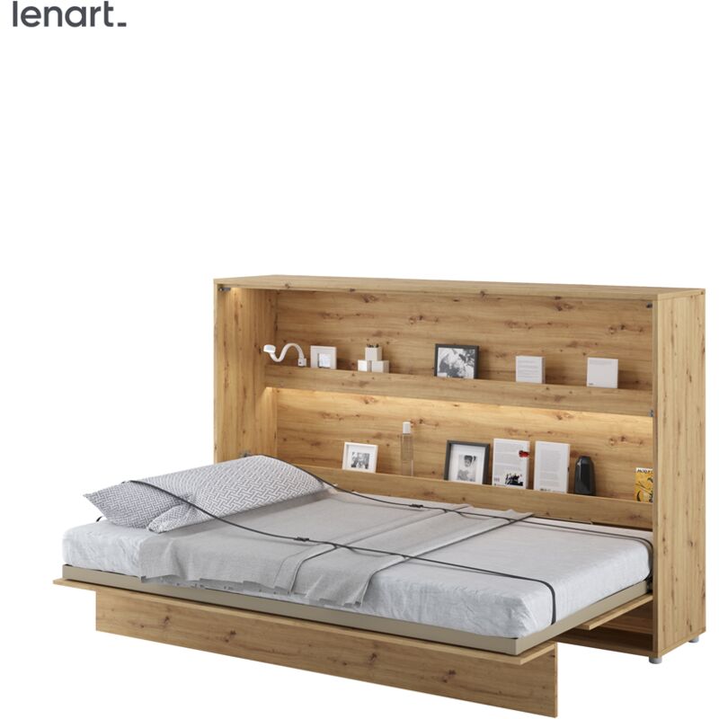 Bim Furniture - Lenart Lit escamotable bed concept 05 120x200 horizontal chêne artisanal