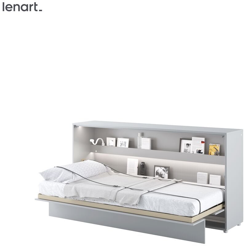 Lenart Lit escamotable BED CONCEPT 06 90x200 horizontal gris mat