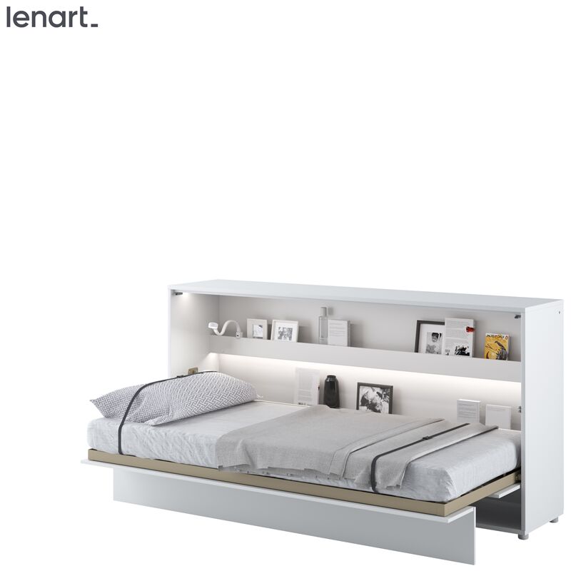 LENART Lit escamotable BED CONCEPT 06 90x200 horizontal blanc briliant