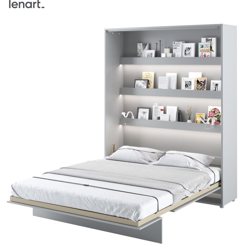 Bim Furniture - Lenart Lit escamotable bed concept 12 160x200 vertical gris mat