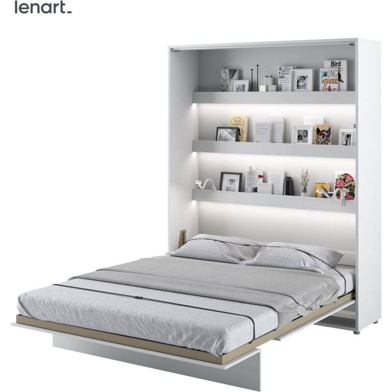 Bim Furniture - Lenart Lit escamotable bed concept 12 160x200 vertical blanc briliant