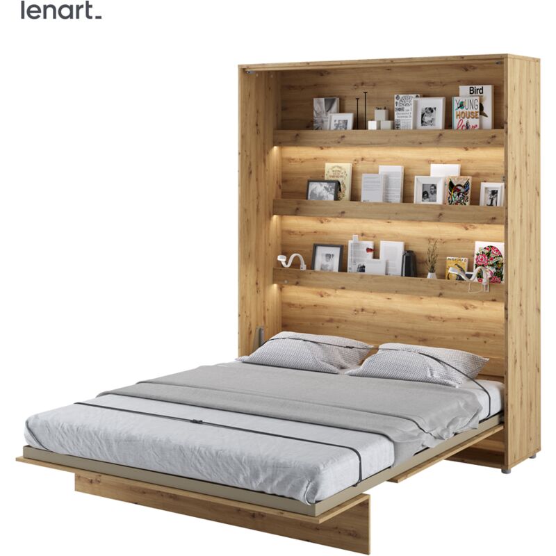 Bim Furniture - Lenart Lit escamotable bed concept 12 160x200 vertical chêne artisanal