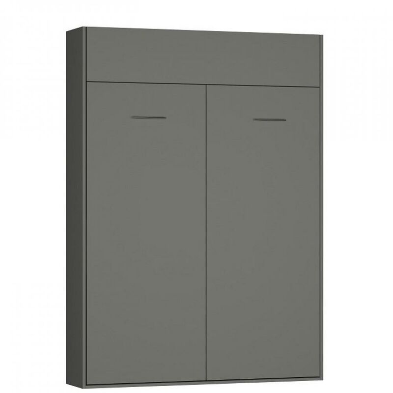 Lit escamotable DYNAMO gris mat ouverture assistée et pied automatique, couchage 140*200 cm - gris