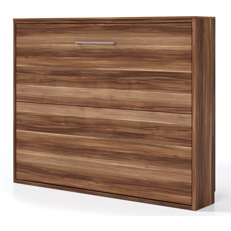 Les Tendances - Lit escamotable horizontal 140x190 Klika-Coffrage Ebene-Façade Blanche