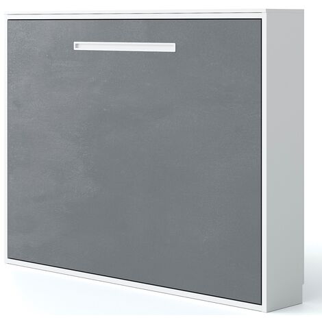 Lit escamotable horizontal 140x190 Molane-Coffrage Vintage-Façade Blanche