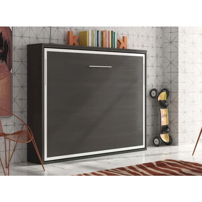 Lit escamotable horizontal 140x200 cm chocolat Valok