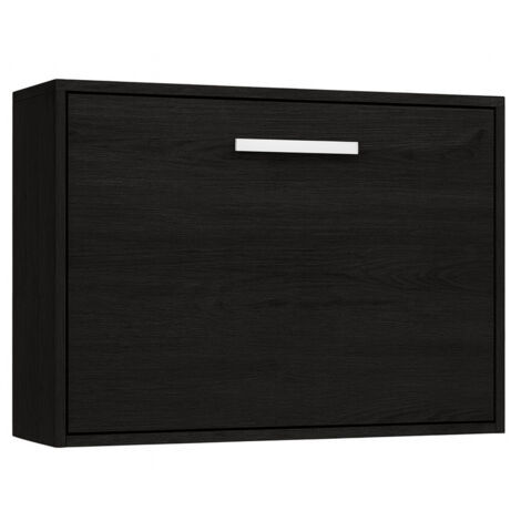 Lit escamotable horizontal OPTIMA Sans matelas Carbone-140x190-Cadre Carbone-Façade Carbone