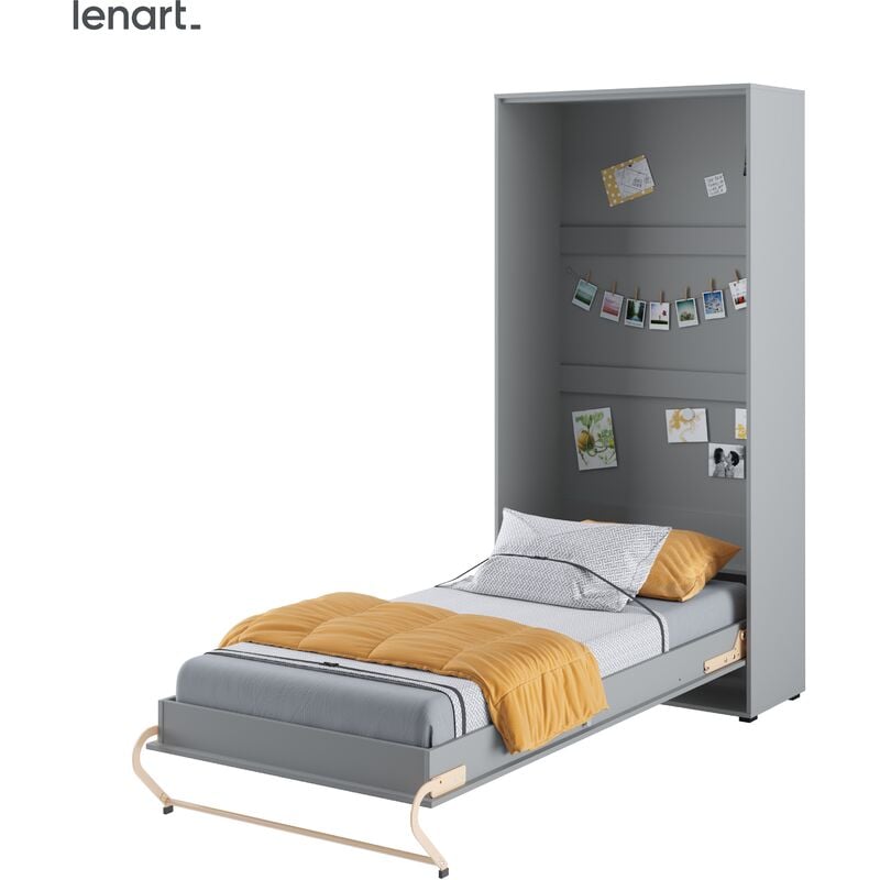 Bim Furniture - Lenart Lit escamotable Concept Pro CP03 90x200 vertical gris mat