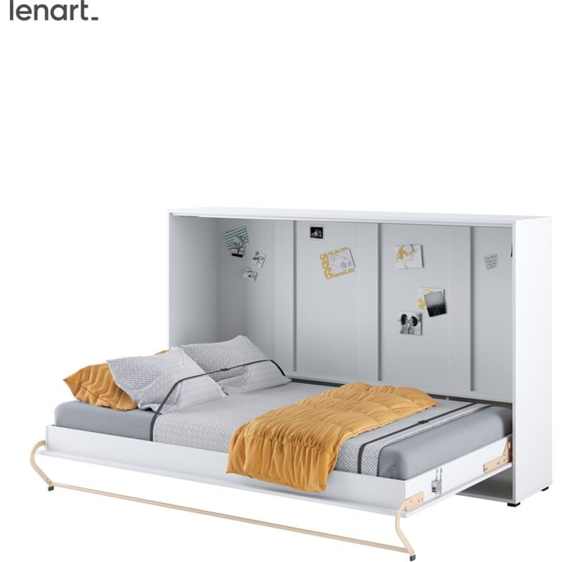 Bim Furniture - Lenart Lit escamotable Concept Pro CP05 120x200 horizontal blanc brillant