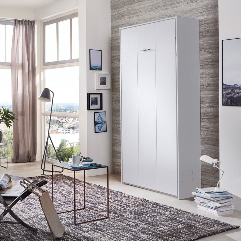 Lit escamotable vertical 90x200 - L102 cm - Calicosy