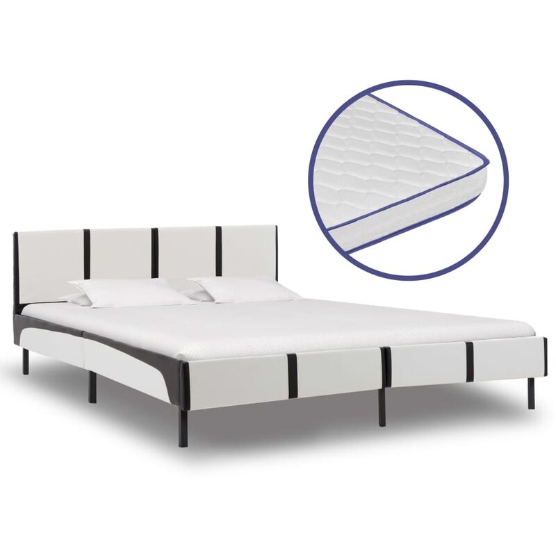 Vidaxl - Lit et Matelas en Mousse à Mémoire de Forme Similicuir 180x200 cm Modèle 1