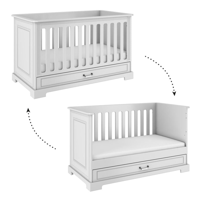 Lit évolutif 70x140 tiroir inclus Bellamy Ines Blanc