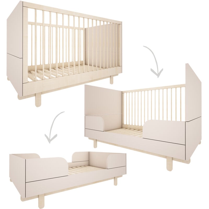 Lit évolutif 70x140 Wood Luck Romy - Beige