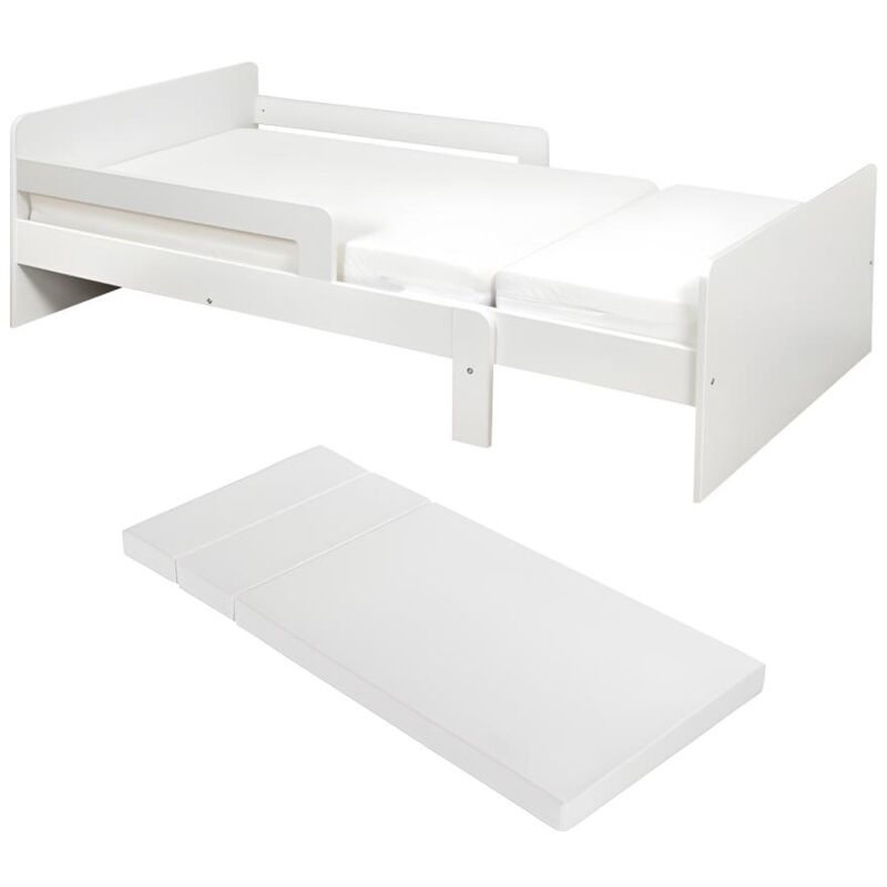 Lit evolutif ZELLY - 90x140/170/200cm - Epicéa blanchi + matelas