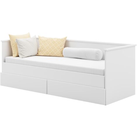 Lit extensible gigogne 80x200 avec rangements HELA – 2 couchages + matelas inclus