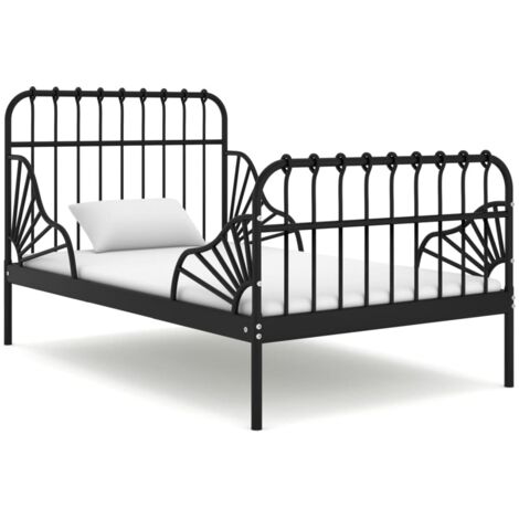 Lit extensible Noir Métal 80x130-200