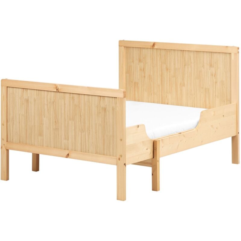 Beliani - Lit Extensible Transformable pour Enfant 90 x130/160/200 cm Sommier à Lattes Bois de Pin Clair Montigny