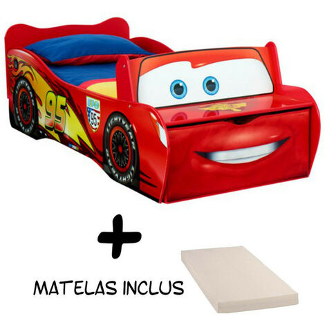 Lit Flash McQueen Cars Disney + Matelas - Rouge