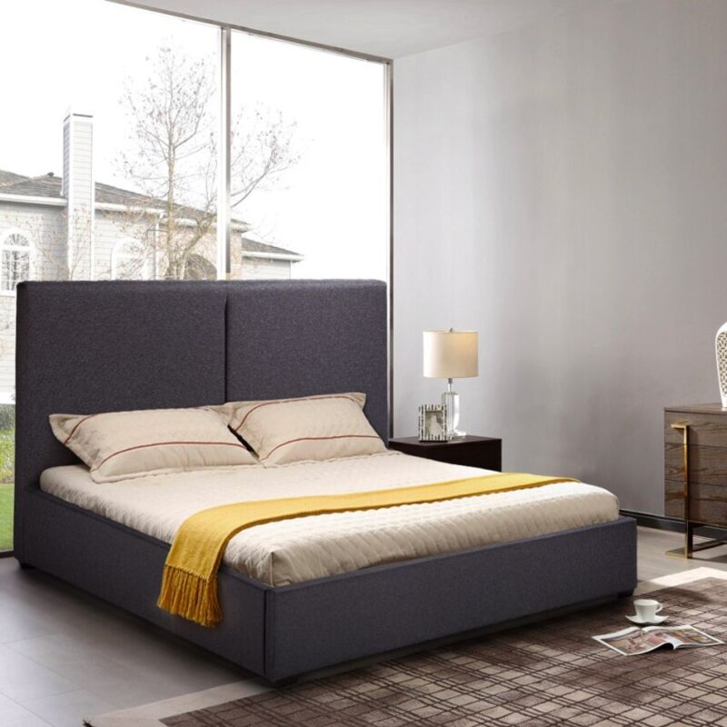 Llb Living Life Bed – Lit une place et demi 120x190 cm en tissu – Construction en bois FSC – Sommier à lattes – Tissu facile à nettoyer – Design