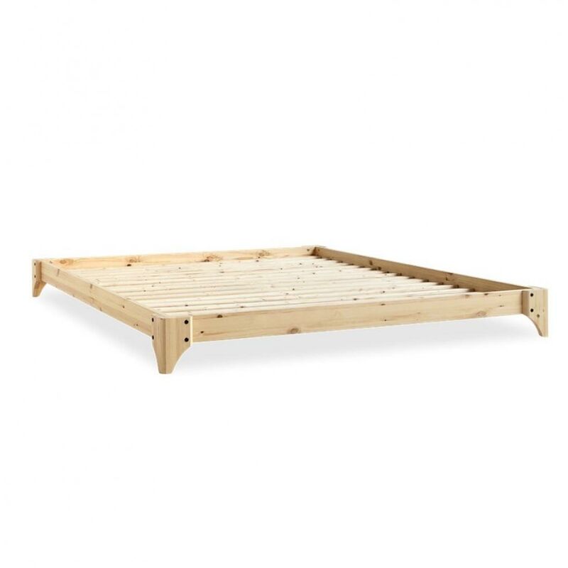 Sommier futon elan bed pin laqué naturel couchage 140 cm - natural