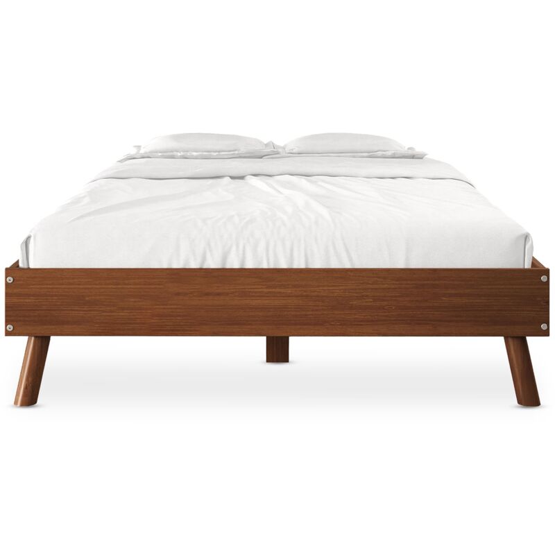 Lit futon KARRI 140 x 200 cm, en bois massif - Coloris châtaignier