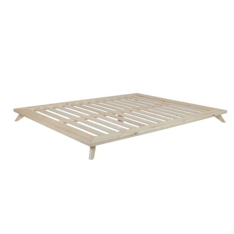 Sommier futon senza bed pin laqué naturel couchage 140 cm - natural