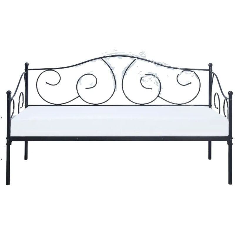 Lit gigogne en metal noir 90x190cm