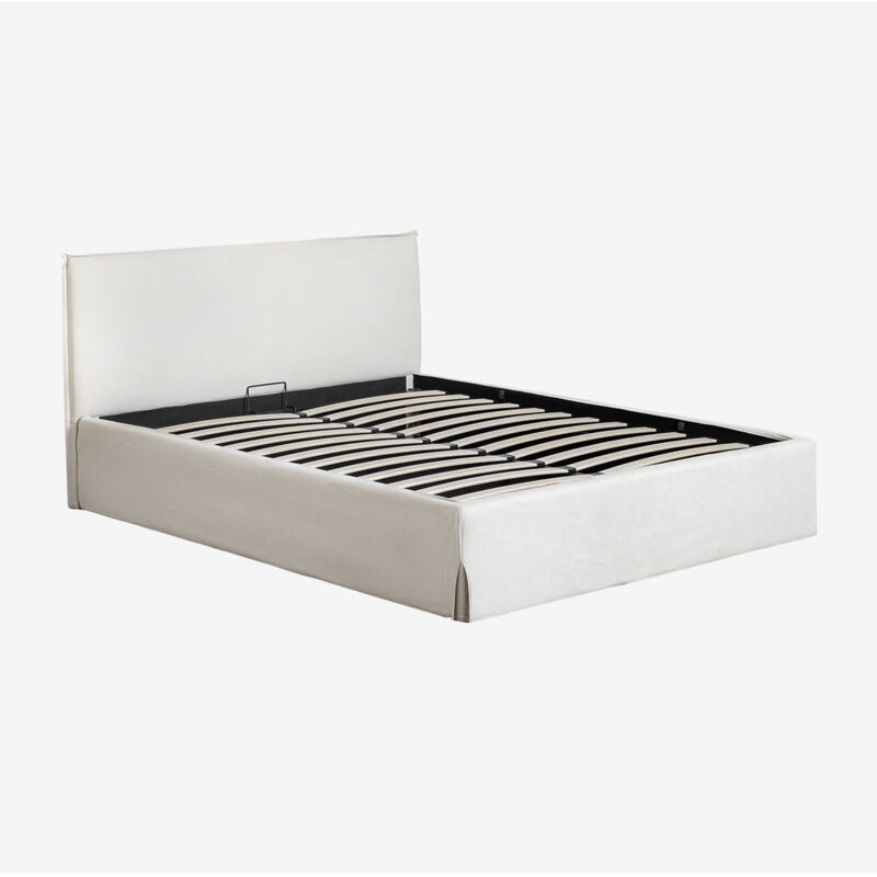 Lit avec sommier coffre tapissé Lorea Sklum