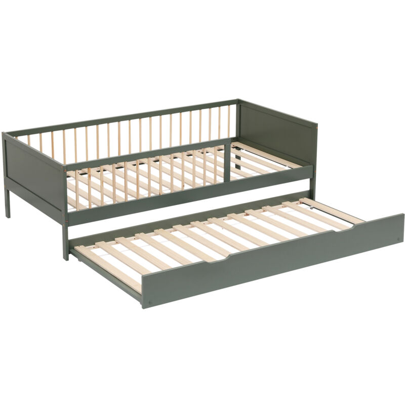 HAPPY GARDEN - Lit gigogne pour enfant 190x90cm vert ADAM