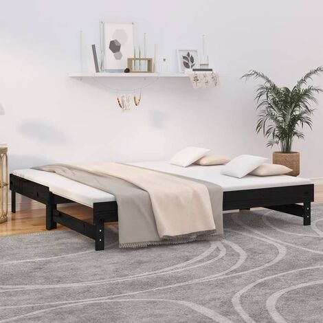 Lit gigogne,Lit coulissant Simple pour Salon Chambre 2x(90x190) cm Bois de pin massif -VA27135