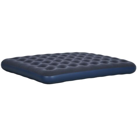 Lit gonflable double bleu foncé, 203 × 152 × 22 cm, pour le camping et l’accueil d’invités