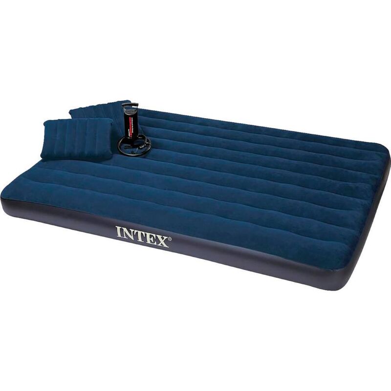 Intex - 64765 Dura-Beam Matelas gonflable (l x l x h) 203 x 152 x 25 cm bleu