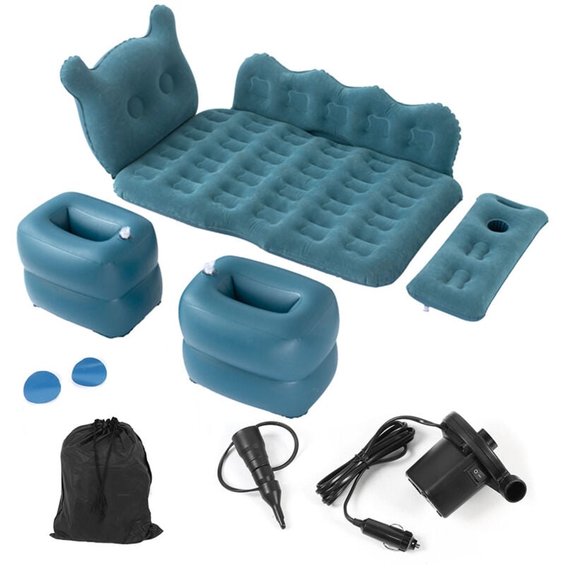 Lit gonflable en pvc Flocage Air Matelas de repos Souple Coussin 150kg Charge pour voiture suv Voyage