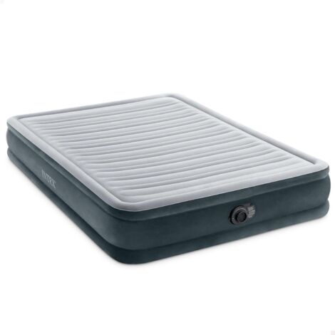 Lit gonflable Intex Queen Comfort 67770ND Plush avec Fibre Tech RP 152 x 203 x 33 cm, Queen Size (US-Standard), Grigio.