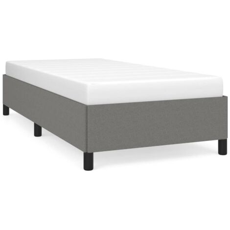 Lit Gris foncé 90x190 Tissu