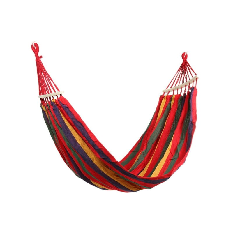 Lit hamac double en coton de style brésilien pour 1/2 personne, avec sac de transport portable, arc-en-ciel.