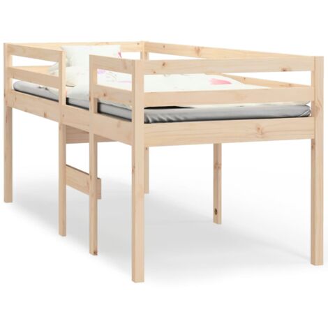 Lit haut 90x190 Bois de pin massif
