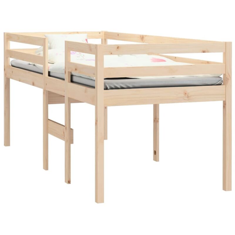 Lit haut 75x190 cm Bois de pin massif