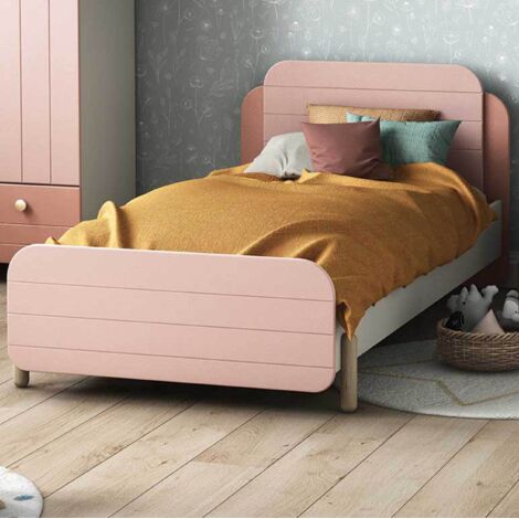 Lit Janne 90 x 200 cm-rose mat/blanc mat