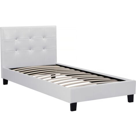 Lit Julia - 90 x 190 cm - Blanc - Blanc.